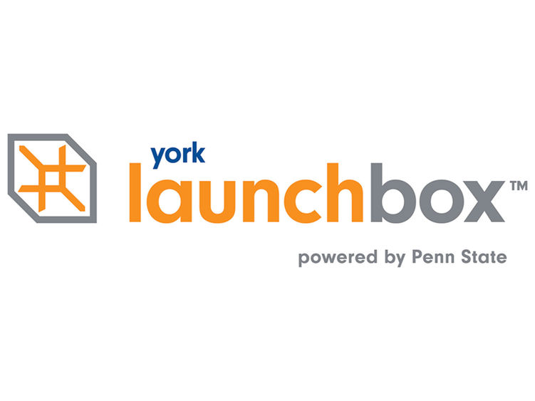 Graphic in blue and yellow with the word York LaunchBox