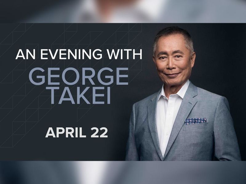 George Takei pictured with dates for his performance in April