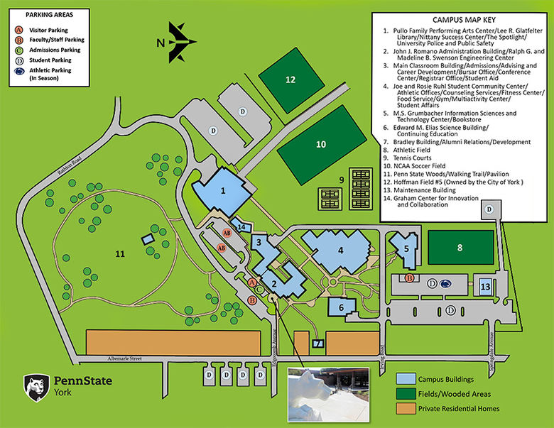 York Technical College Campus Map - Red River Gorge Topo Map