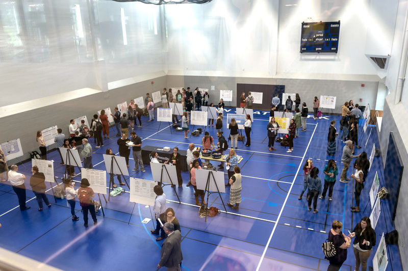 The MAC viewed from above during the Exhibition of Undergraduate Research and Creative Accomplishments